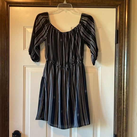 Small My Story Black and White Striped A-Line Dress - Picture 8 of 11